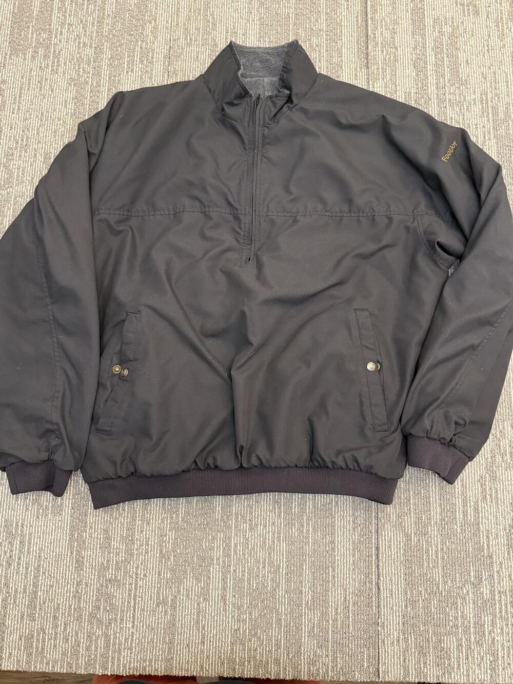 FootJoy Jacket Mens Large Windbreaker Golf Pullover Water Resistant FJ Black